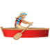 🚣🏼‍♀️ woman rowing boat: medium-light skin tone display on Apple